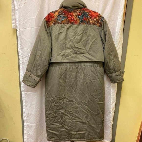 Julia Michaels Womens Jacket Green Floral Zip Up D - Picture 2 of 12